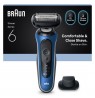 Braun 62-B1200s Series 6 Elektrorasierer, blau/schwarz