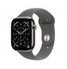 Apple Watch Series 11 GPS + Cellular 46mm Natural Titanium Case with Stone Grey Sport Band - S/M