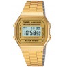 CASIO A168WG-9WDF Vintage Unisex-Digitaluhr mit Edelstahlband, gold