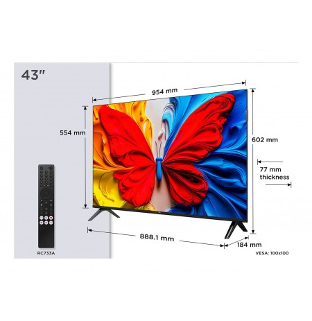 TCL S59K 43S59K TV 109.2 cm (43") Full HD Smart TV Wi-Fi Metallic