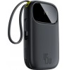 BASEUS ENERFILL F31 QPOW3 20000 mAh 22.5 W power bank with digital display and 2 built-in cables USB-C + Lightning, black