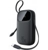 BASEUS ENERFILL F31 QPOW3 20000 mAh 22.5 W power bank with digital display and 2 built-in cables USB-C + Lightning, black