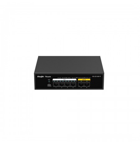 Ruijie Networks RG-ES106F-P network switch Unmanaged L2 Fast Ethernet (10/100) Power over Ethernet (PoE) Black