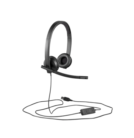 Logitech H570e Mono MS Teams Laidinės ausinės USB-A, Juoda