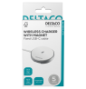 Belaidis greitasis įkroviklis DELTACO su magnetu ir stovu, įkrovimas iki 15 W, baltas / QI-1042 / 1902338