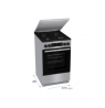 Gorenje GK5C42SJ | Cooker | Hob type Gas | Oven type Electric | Grey | Width 50 cm | Grilling | Depth 59.4 cm | 62 L