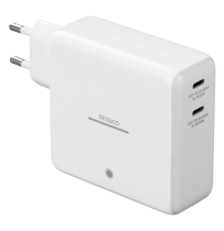 USB-C sieninis įkroviklis DELTACO su integruota išorine baterija ir GaN technologija, 9600 mAh, baltas / PB-Q1004 / 1902435