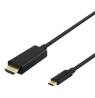 USB-C - HDMI kabelis DELTACO 2m, 4K@60Hz, juodas / USBC-HDMI-1020