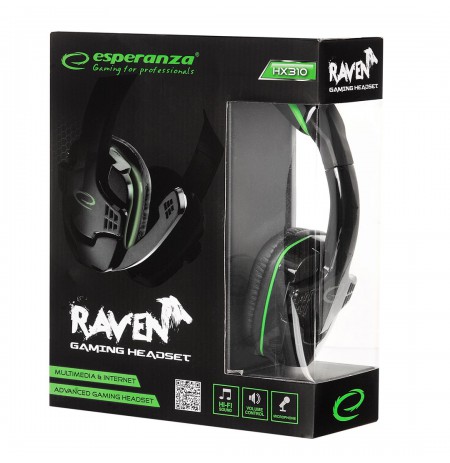 Headphones Esperanza EGH310G (black color, green color