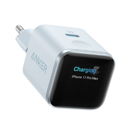 Anker Nano Charger 45W, Smart Display, Blue | A121DG31