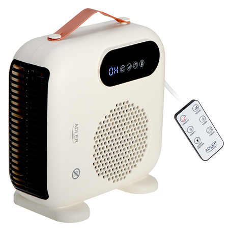 Adler LED Fan Heater with Remote Control | AD 7756 | Fan heater | 2000 W | Beige | IPX0