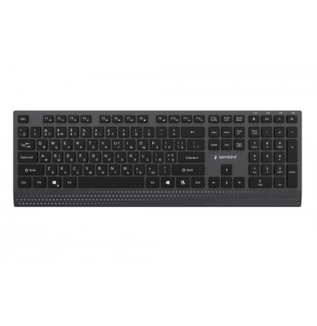 Gembird KB-MCH-06-CYRL Slim wired multimedia keyboard with Type-C adapter, Cyrillic layout, black