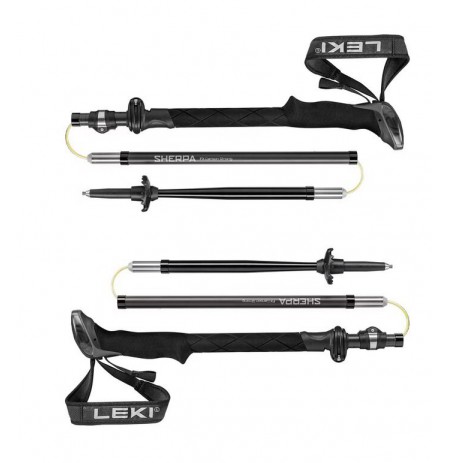 Trekking Poles LEKI SHERPA FX, 120–140 cm, black