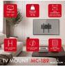 Maclean TV Mount / Bracket, max VESA 200x200, 13-43", up to 45 kg, black, tilt adjustment +2°–-10°, MC-189