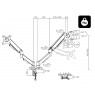 HQ LCD TV mount 17"-32" for desk with double joint