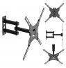 Maclean TV Mount / Bracket, max VESA 400x400, 32-55", up to 25 kg, black, tilt adjustment 0°–-15° and swivel adjustment