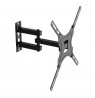Maclean TV Mount / Bracket, max VESA 400x400, 32-55", up to 25 kg, black, tilt adjustment 0°–-15° and swivel adjustment