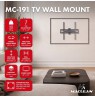 Maclean TV Mount / Bracket, max VESA 400x400, 32-55", up to 30 kg, black, tilt adjustment +2°–-10° and swivel adjustment