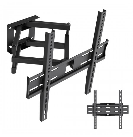 Maclean TV Mount / Bracket, max VESA 400x400, 32-70", up to 40 kg, black, tilt adjustment +12°–-12° and swivel adjustment