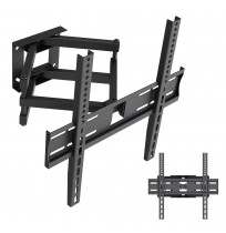 Maclean TV Mount / Bracket, max VESA 400x400, 32-70", up to 40 kg, black, tilt adjustment +12°–-12° and swivel adjustment