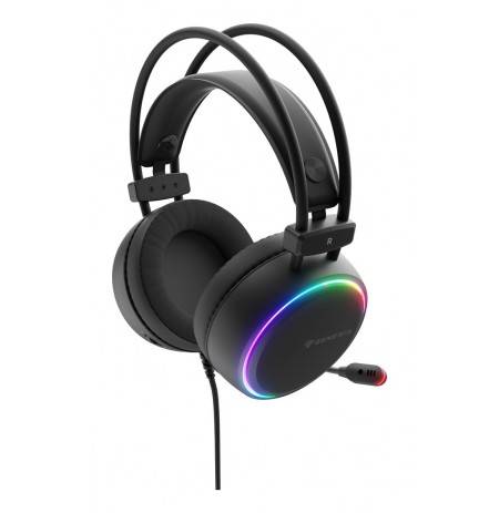 GENESIS NEON 613 G2 RGB OVER-EAR HEADPHONES WITH MICROPHONE BACKLIGHT BLACK