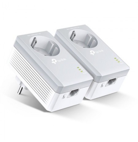 TP-Link TL-PA4010P KIT AV600 Passthrough Powerline 600 Starter Kit Adapterių rinkinys