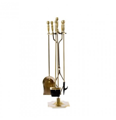 FIREPLACE TOOLS SET 5 1A ANTIQUE BRASS