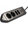 Brennenstuhl 1153590410 power extension 2 m 4 AC outlet(s) Indoor Black, Silver