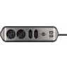 Brennenstuhl 1153590410 power extension 2 m 4 AC outlet(s) Indoor Black, Silver