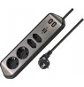 Brennenstuhl 1153590410 power extension 2 m 4 AC outlet(s) Indoor Black, Silver