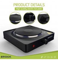 Brock EP 100 BK Single Ring Electric Hob 1500W, Black