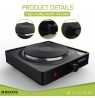 Brock EP 100 BK Single Ring Electric Hob 1500W, Black