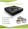 Brock EP 100 BK Single Ring Electric Hob 1500W, Black