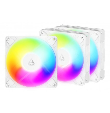 ARCTIC Freezer P12 Pro Reverse A-RGB (White) - 3 Pack - 120 mm A-RGB PWM Fan with Cable Splitter
