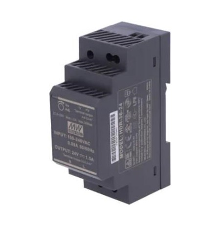 24v dc 30w wired power supply for din rail black ZS-24/30 Tech Drivers