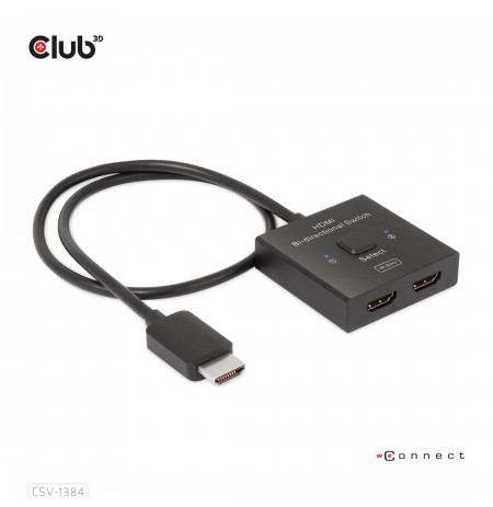 CLUB3D HDMI 2-in-1 Bi-directional Switch for 8K60Hz or 4K120Hz