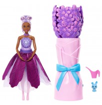 Barbie Petal Pop Scented Fashion Doll with Purple Dress, Reveal Accessories like Bunny & More