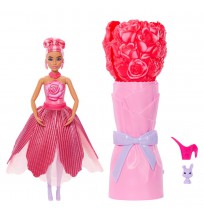 Barbie Petal Pop Scented Fashion Doll with Rose Dress, Reveal Accessories like Bunny & More