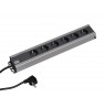 Bachmann 300.000 power extension 2 m 6 AC outlet(s) Indoor Black, Grey