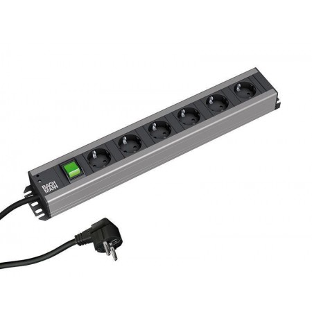 Bachmann 300.003 power extension 2 m 6 AC outlet(s) Indoor Black