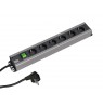 Bachmann 300.003 power extension 2 m 6 AC outlet(s) Indoor Black