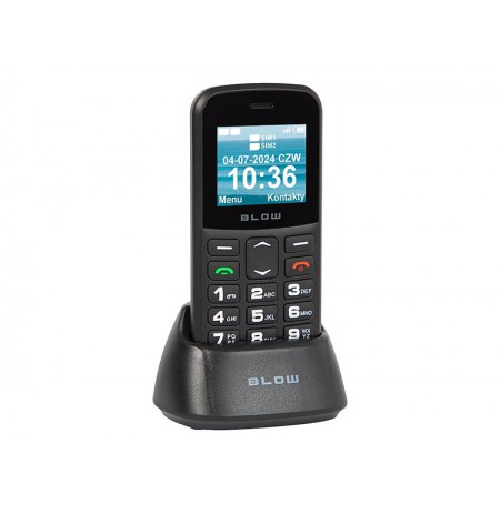 BLOW Black Senior Phone with Stand S18D