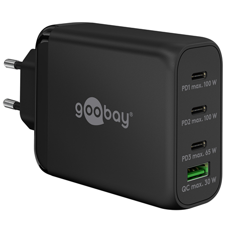 Goobay 100 W USB-C PD GaN Multiport Fast Charger, Black
