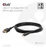 Club3D Cable   USB Typ C   DP 2.1        2m 8K120Hz St/St