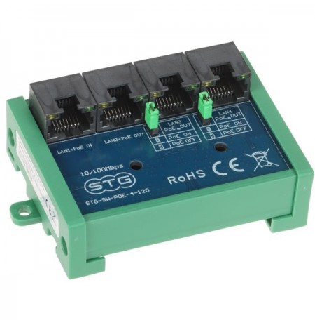 SWITCH POE / EXTENDER STG-SW-POE-4-120 3-PORTOWY + 1X UPLINK STG