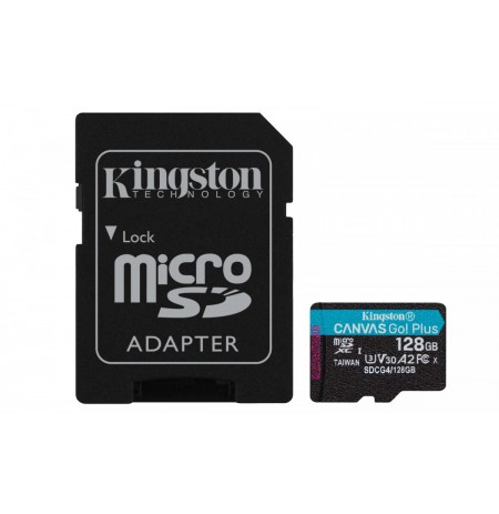 KINGSTON 128GB UHS-I microSD Memory Card with SD Adapter (Class 10, U3, V30)