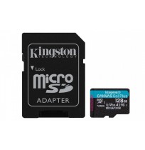 KINGSTON 128GB UHS-I microSD Memory Card with SD Adapter (Class 10, U3, V30)