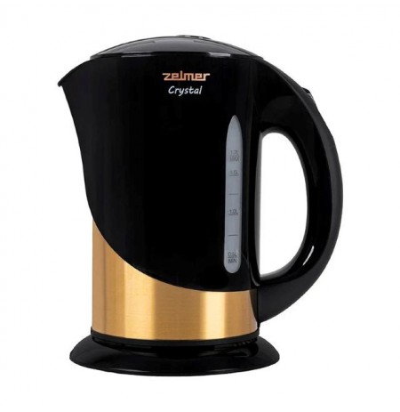 Zelmer ZCK7630 Crystal Gold 1.7-litre 2200W electric kettle, black and gold