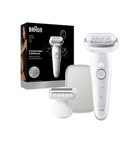 Braun Silk-épil 9 SES9-030 | Epilator | Operating time (max) 50 min | Number of power levels 2 | Wet & Dry | White