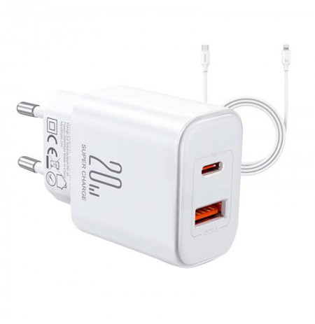 Charger Joyroom JR-TCF05 Flash, 20W + C to L Cable 1m (White)